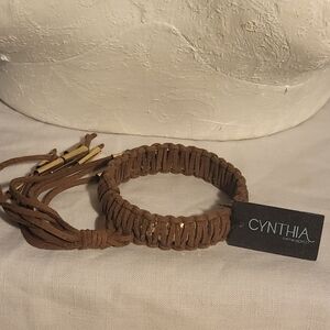 NWT Cynthia Rowley Brown Braided Suede  Bracelet